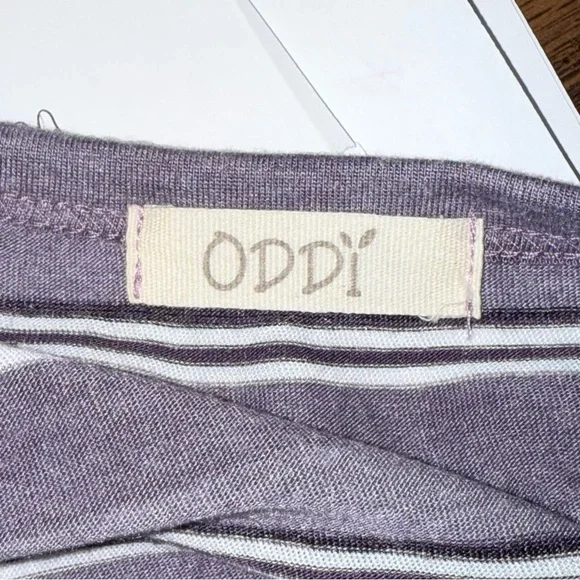 ODDY Purple Stripe Patchwork Leopard Sleeve Boho Tunic Top 1XL - Picture 5 of 8